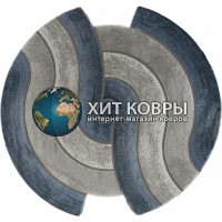 Турецкий ковер Safir 00836 Синий-серый круг